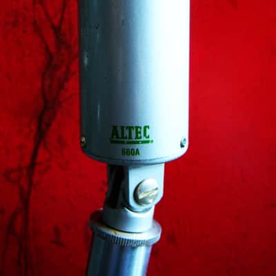 Vintage 1960's Altec 660A dynamic microphone "Salt Shaker" w period stand & cable Hi Z 632C 633A image 13