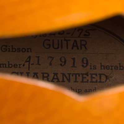 Gibson  ES-175N Arch Top Hollow Body Electric Guitar (1954), ser. #A-17919, original brown hard shell case. image 15