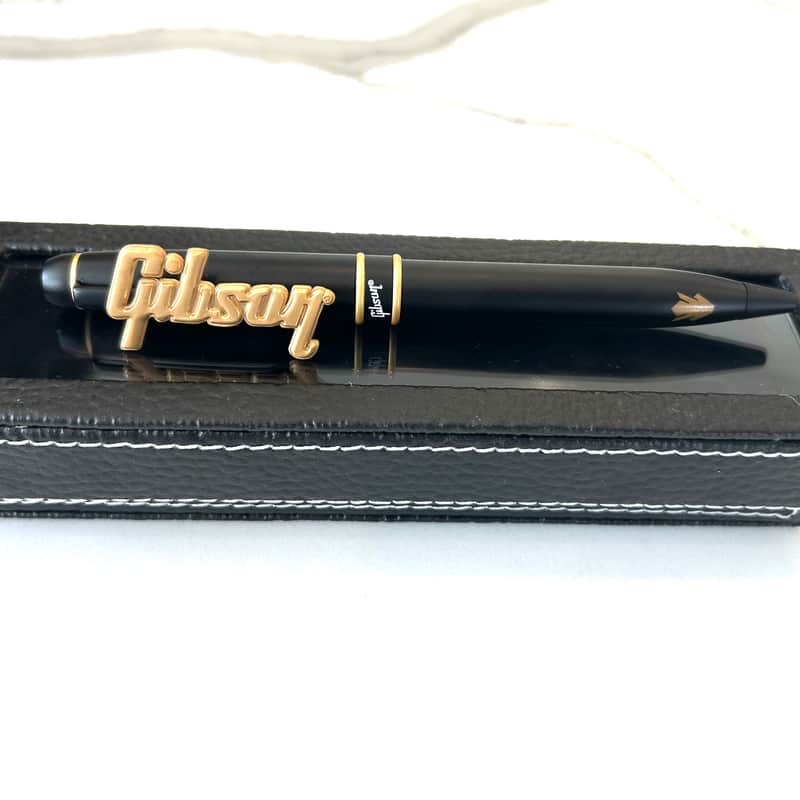 Official Gibson Black Logo Pen w/ Collector Case | Gold Gibson Script image 1
