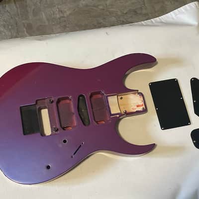 1991 Japan Fujigen Ibanez RG570 Purple Neon Guitar Body Edge Tremolo Ready w/ Neckplate