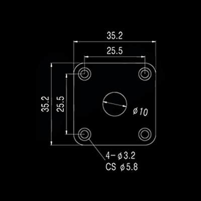 Guitar Parts - JACK PLATE Flat Flush SQUARE - BLACK image 2