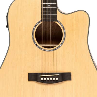 STAGG Electro-acoustic Dreadnought Guitar With Cutaway Spruce image 4