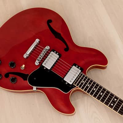 1986 Yamaha SA1300 Super Axe Vintage Semi-Hollowbody ES-Style Guitar Persimmon Red, 100% Original image 8