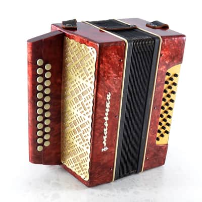 Vintage Marichka Button Accordion, USSR Concertina, Folk Instrument image 6