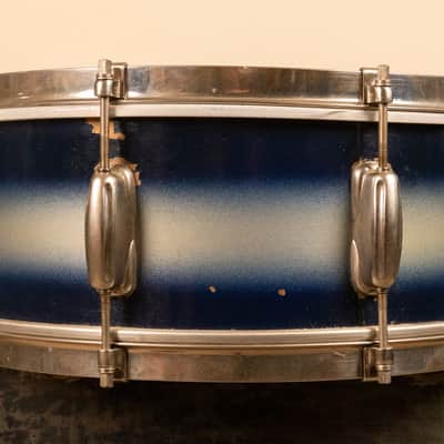 1950s Slingerland 5x14 Blue and Silver Duco Student Radio King Snare Drum image 4