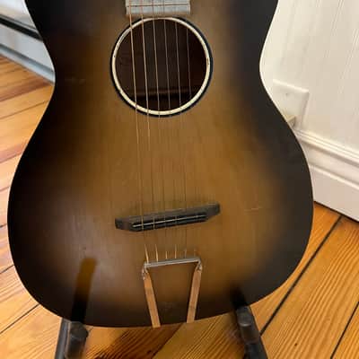 1934 Harmony Parlor Acoustic Guitar Sunburst image 4