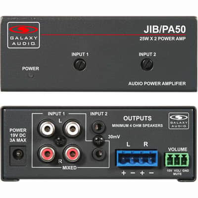 Mint Galaxy Audio JIB/PA50 Compact Stereo Power Amplifier with RCA and 1/8" Ins image 6