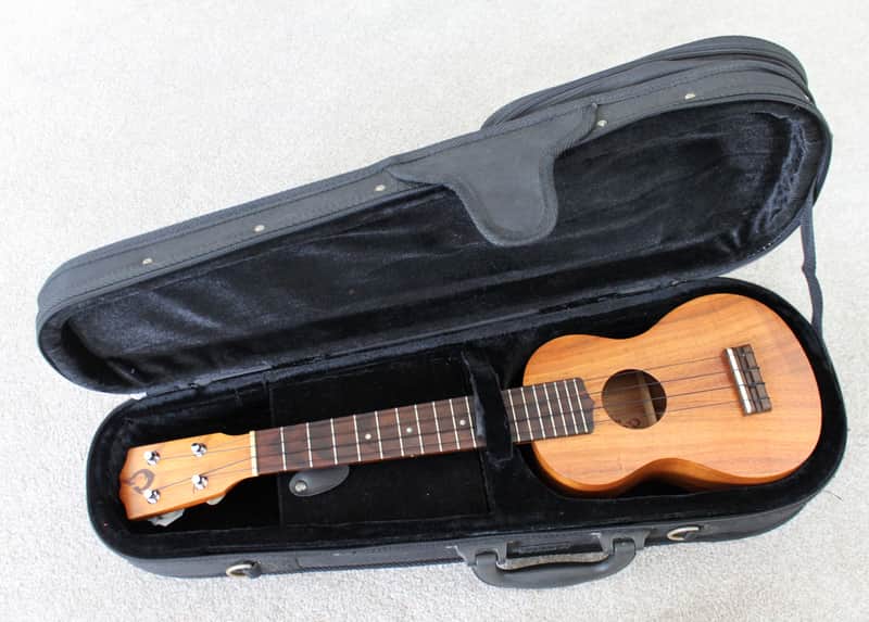 2001 G String Ukulele Co. Koa Longneck Soprano Ukulele W/ Carrying Case image 1