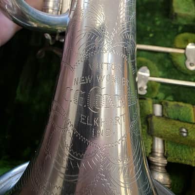 C.G Conn Victor New Wonder Silver 1921 Cornet w/ original accessories image 8