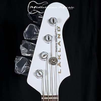 Lakland Skyline 44-64 Lakland Skyline 44-64 Custom PJ - 4-String Bass - White Gloss w/Tortoise Pickguard image 4