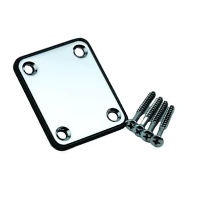 Guyker Guitar Neck Plate, 4-Bolt Iron Electric Guitar Bass Neck Joint Plate with Plastic Back Plate & Mounting Screws, NeckPlate Replacement Part image 1