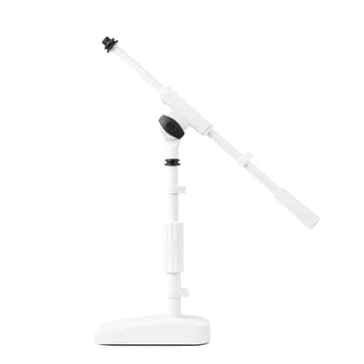 Shure by Gator Compact, Low Profile Mic Stand with Single-Section Boom, White (SH-DESKTOP2-W) image 1