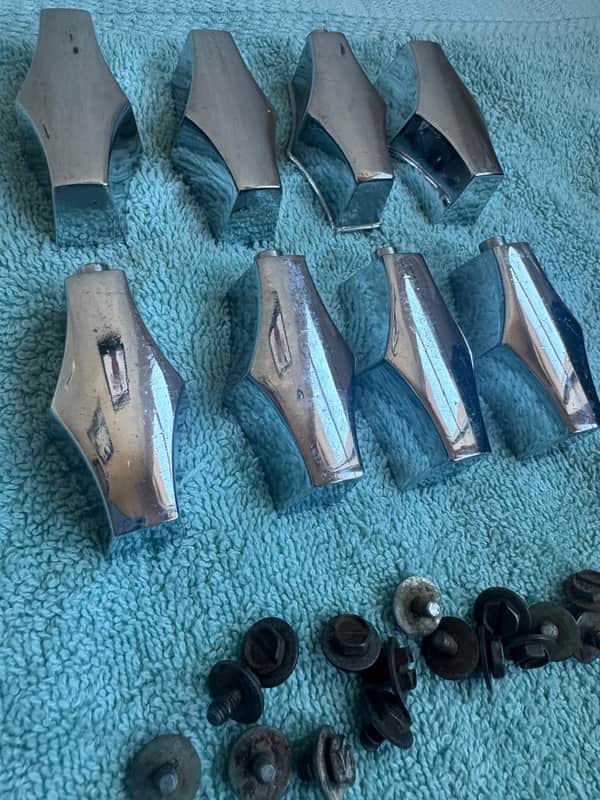 Fibes Lot of 8 Floor or Mounted Tom Bass Drum Lugs with 16 Mount Screws 70s - Chrome image 1
