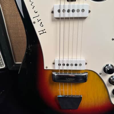 1966 Vox Harlem V244 3-Color Sunburst Factory Scalloped Neck image 8