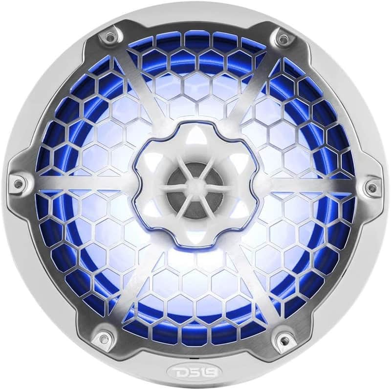 DS18 NXL-8MWH Hydro 8" 750 Watt 2-Way Marine Speakers with RGB LED - White image 1