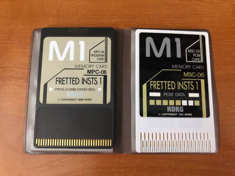 Korg M1 Fretted Insts 1 Expansion Card Set – MSC-06 PCM + MPC-06 Program Cards with sleeve image 1