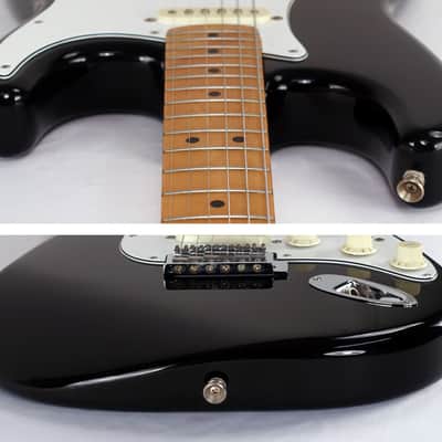 1995 Fender Standard Stratocaster Black Made In Mexico MIM with Gig Bag image 5