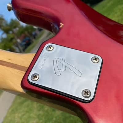 1974 Fender Jazz Bass Candy Apple Red with Maple Neck w/ Original Case 8.7 lbs image 14