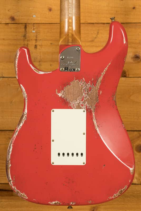 Fender Custom Shop 61 HSS Strat | Heavy Relic Fiesta Red | Reverb