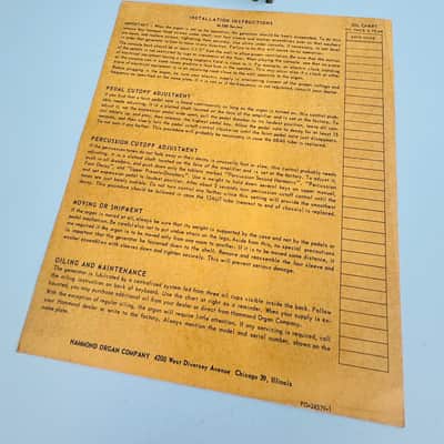 Hammond Organ Owner's Warranty & Registration Packet 1969 image 3