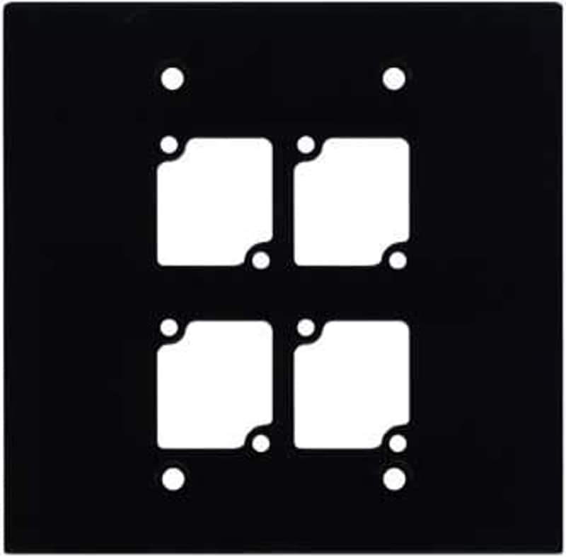 Ace Backstage WP204 Aluminum Wall Panel with 4 Connectrix Mounts, 2 Gang, Black image 1