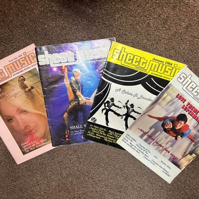 Used Set of 8 Sheet Music Magazines Standard Piano/Guitar ALL year 1984 Music Books image 1
