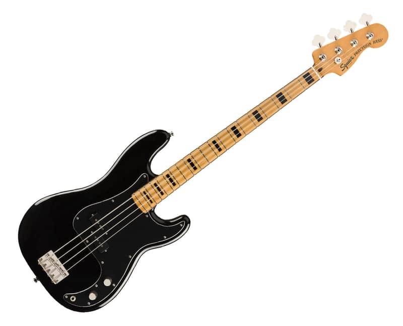 Used Squier Classic Vibe '70s Precision Bass - Black w/ Maple FB image 1