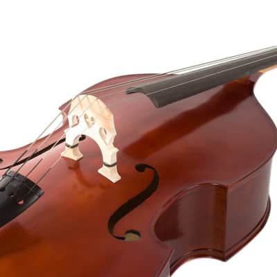 Palatino VB-029 Bergamo Solid Hand-Carved Upright Bass + Carrying Bag, 3/4 Size image 3