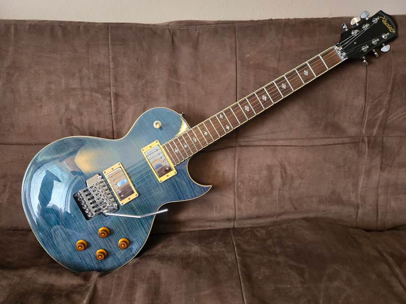 Xaviere Pro XV-555 Guitar - Blue Flame Top Maple image 1