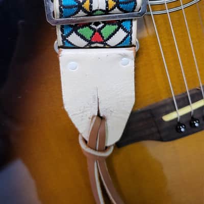 Vintage 1960's Ace Stained Glass Guitar Bass Strap Hendrix Clapton Case Candy #2 image 2