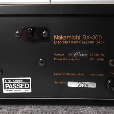 1986 Nakamichi BX-300 3-Head Cassette Deck Rare 120-240 Volts Low Hours Serviced 08-22 Excellent 329 image 7