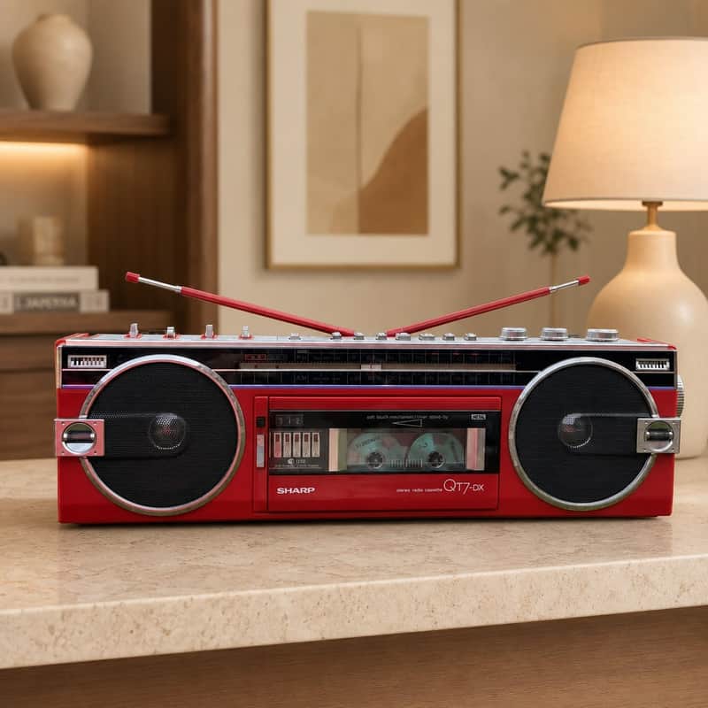 SHARP QT-7DX(R) Rare Vintage Cassette Boombox Getto blaster Serviced Warranty image 1