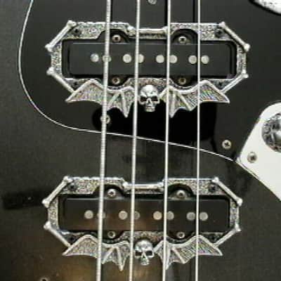 6 skull guitar Parts for fender jazz bass guitar solid metal & hand made in the U.S.A. image 2
