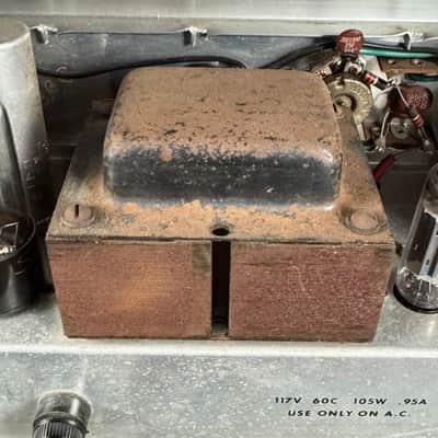 1964 Silvertone 1483 Vintage Tube Amplifier Head & 1x15 Jensen Cabinet Electric Guitar Piggyback Set! image 9