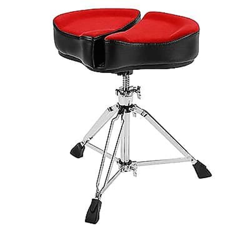 Ahead SPG-R3 Spinal-G Saddle Drum Throne in Red Cloth Top & Black Sides w/ 3 Legged Base image 1
