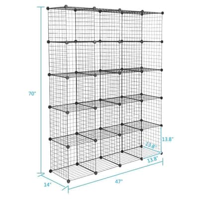 70" Modular Wire Cube Organizer – 20-Cube Metal Grid Storage for Music Gear, Studio Equipment & Creative Spaces image 2