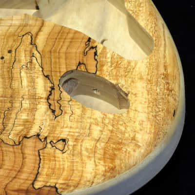 Flamed Spalted Maple Top / Aged Aspen Strat body Standard Hardtail 4lbs 2oz #3700  **IMPORTS INCLUDED image 5