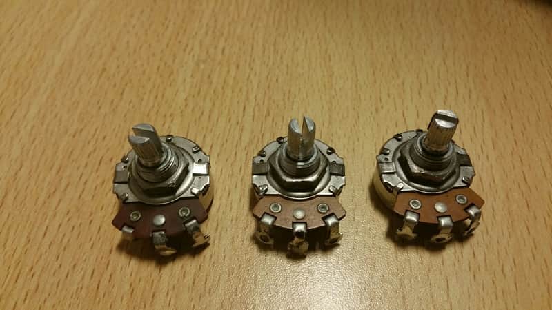 Fender Stratocaster set of 1964 stackpole pots 250k | Reverb