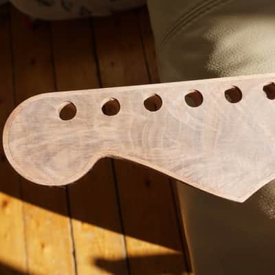 Custom Inlaid reverse head Pau Ferro Walnut custom guitar neck left fits stratocaster rare 2021 ligh image 1