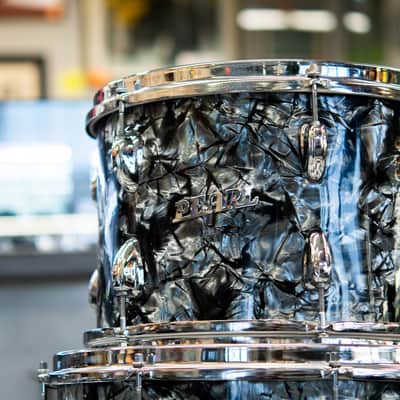 Vintage Pearl Black Diamond Pearl Finish 4pc Drum Set image 3