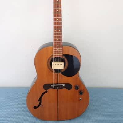 Weird Gear Alert! Flower Power! Vintage 1960s Unknown Home Made Acoustic Electro Guitar Hippy Height Ashbury Busker Scene Very Well Made With Rare Parts Vintage Rare DiMarzio Humbucker pickup & Patent Pending Grover Tuners 3+3 image 10