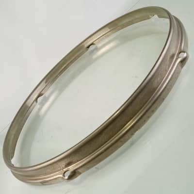 Slingerland 13" 6-Lug Nickel-BRASS Tom Drum Rim/Hoop Stick-Saver Vintage 50s NOB image 2