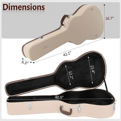 new 39" Acoustic Classical Guitar Hard Case Box Hardshell Hard Case