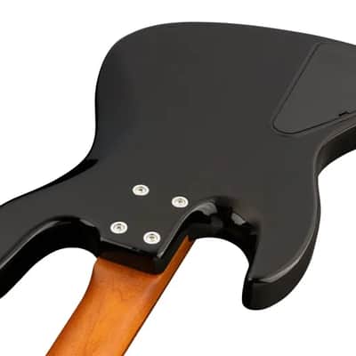 Sadowsky MetroExpress 21-Fret Vintage J/J Bass, Morado Fingerboard, Fretless With Lines, 4-String - Solid Black High Polish image 6