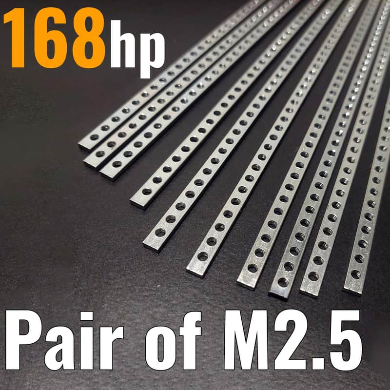 2 x 168hp / M2.5 (2.5 mm) Eurorack Threaded Nut Strips (Pair) imagen 1