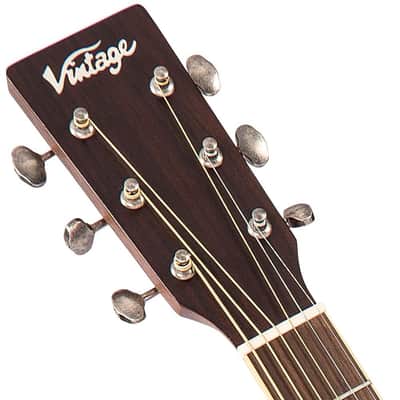 Vintage V300 Acoustic Folk Guitar ~ Antiqued image 10