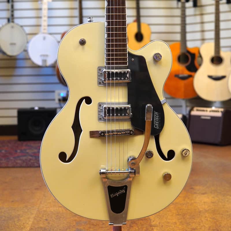 Gretsch G5420T Electromatic Classic Hollow Body Single-Cut Electric Guitar with Bigsby Two-Tone Vintage White/London Grey image 1
