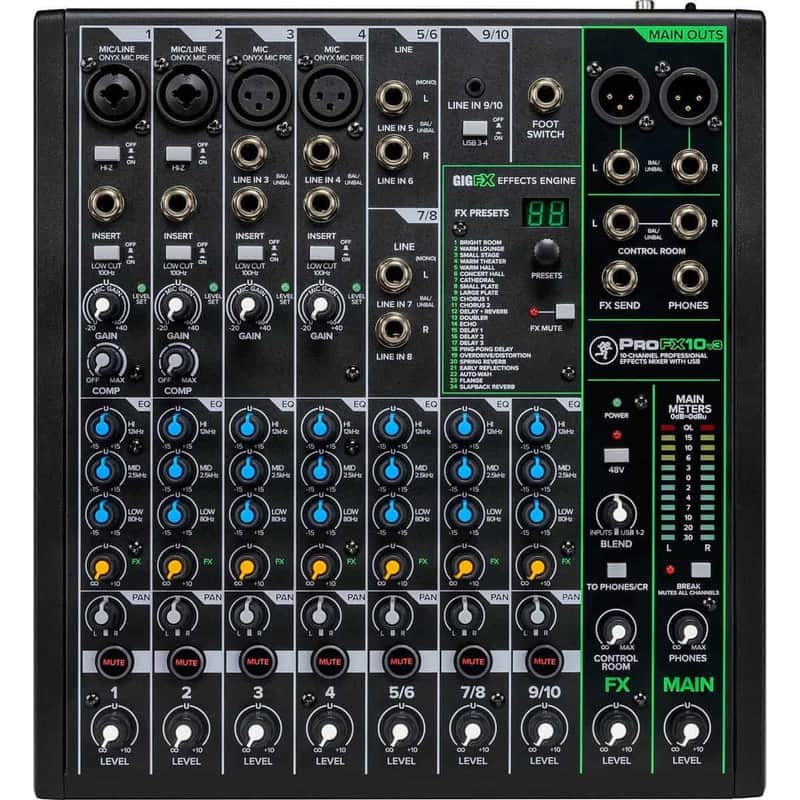 Mackie ProFX10v3 10-Channel Professional Effects Mixer with USB image 1