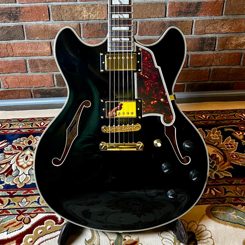 D'Angelico Excel EX-DC Semi-Hollow with Stop-Bar Tailpiece 2021 - Present - Solid Black