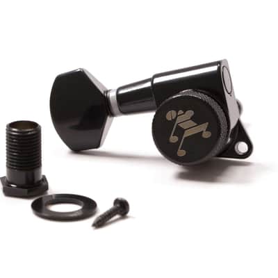 Genuine Tone Ninja 19:1 Locking Tuners, 7 String inline Treble/Lefty set, Black